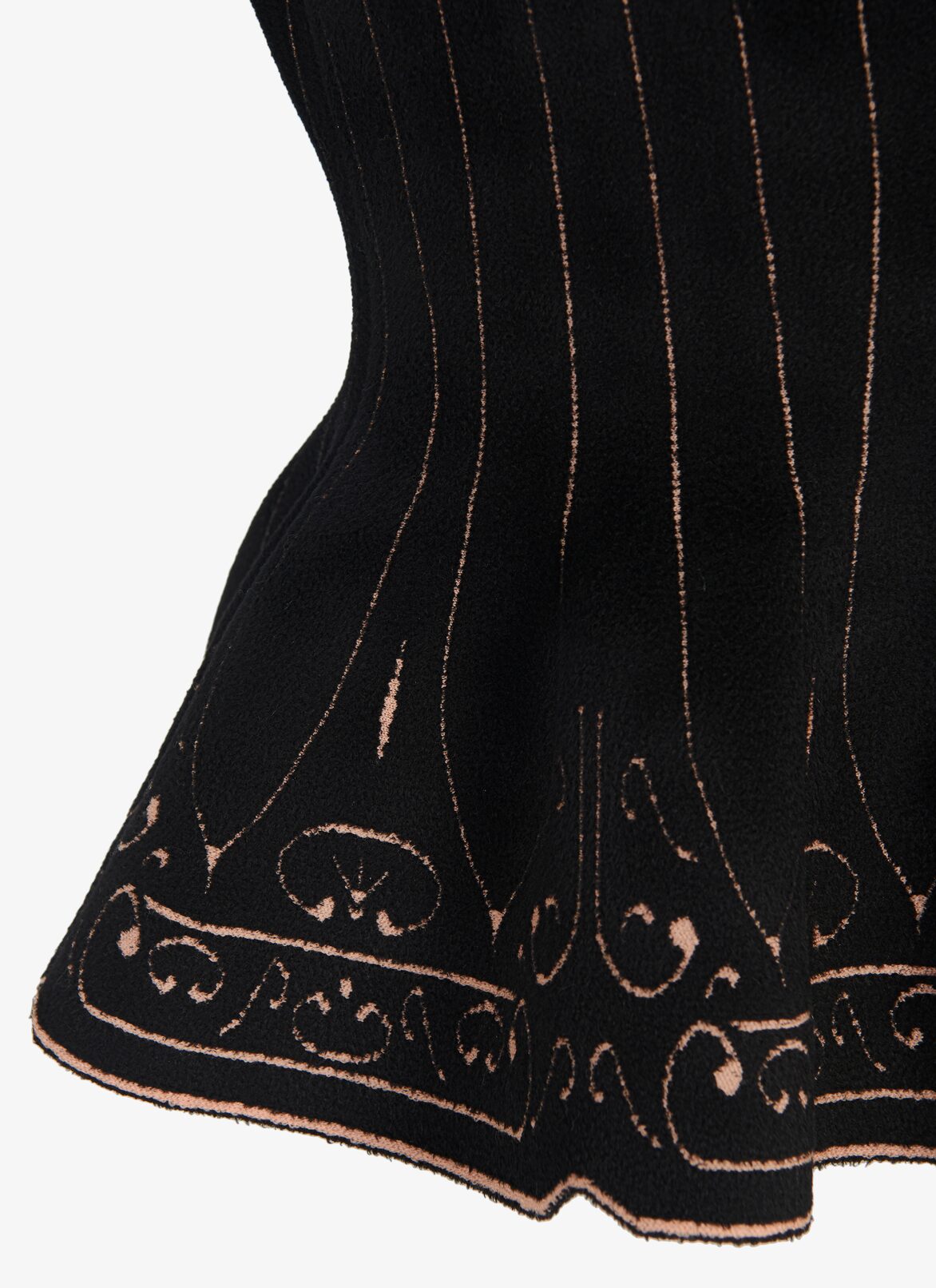 LONG SLEEVE SWEATER CALLIGRAPHIE BLACK/NUDE ALAÏA BLACK/LIGHT PINK  LONG SLEEVE SWEATER CALLIGRAPHIE BLACK/NUDE